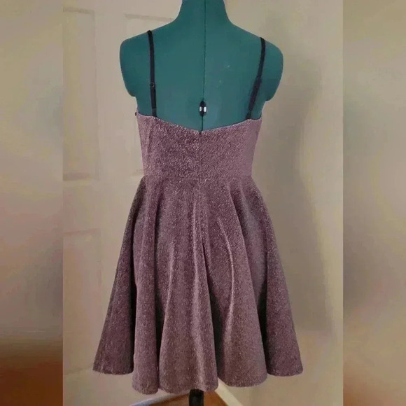 NWT Purple Sparkly Size Large (8-10) Skater Dress - Picture 4 of 5